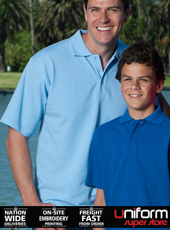 A man and a child stand together showcasing the JB's 210 Polo.