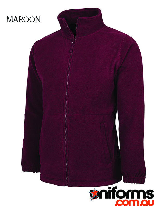 Showcasing the JB’s KIDS Full Zip Polar 3FJ-Youth in Maroon.