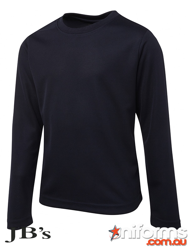 The JB's Adults Long Sleeve Poly Essential Tee style 7PLFT showcasing the Navy.